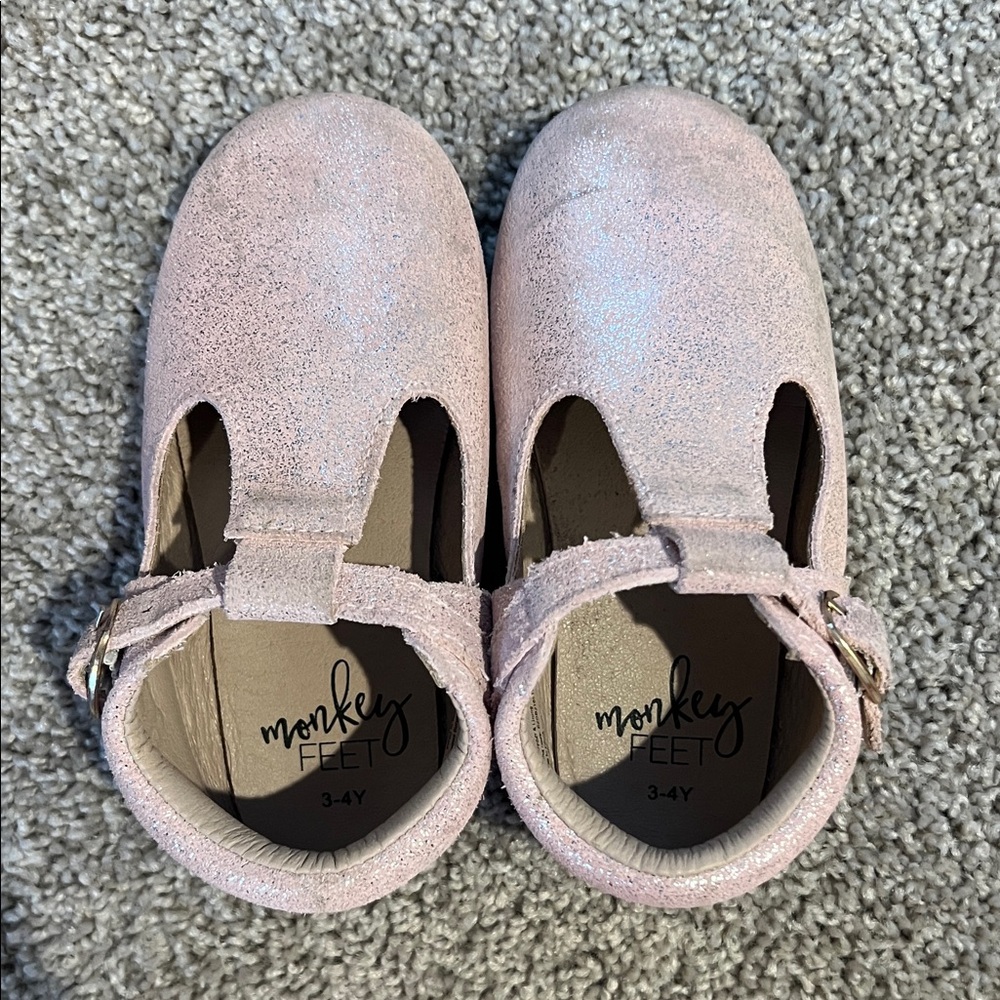 Monkey Feet Soft Pink Kids Dress Shoes